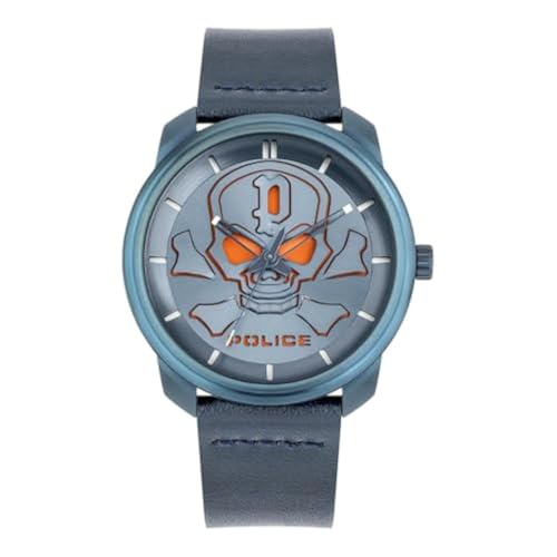 Police Reloj Analógico para Unisex-Adulto de Cuarzo con Correa en Cuero PL15714JSBL.03