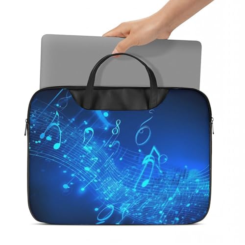 Bolso para Laptop 15.6" Impermeable Azul con Notas Musicales miniatura 2