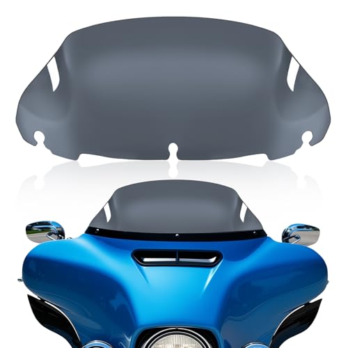 Tvitano Smoke 9 Motorcycle Wave Windshield Windscreen Compatible for 2014-2023 Harley Davidson Touring Street Glide Electra Glide Tri Glide FLHX FLHXU FLHTC FLTR FLTR FLHTK FLHXSE