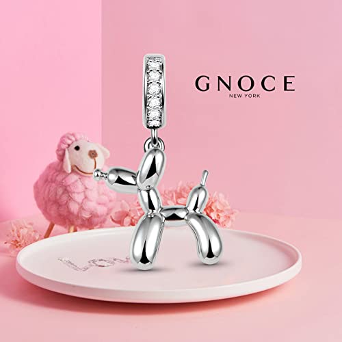 Image of GNOCE Pet Dog Bowl Bead Charm For Women, S925 Sterling Silver Bead Charm NecklaceBracelet for Her, Jewelry Gift