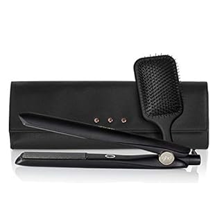 GHD - Cofanetto seriale limitato - Cofanetto Gold Styler nero + sacchetto termoresistente e spazzola piatta - Piastra per capelli professionali - Ideale per capelli sensibilizzati