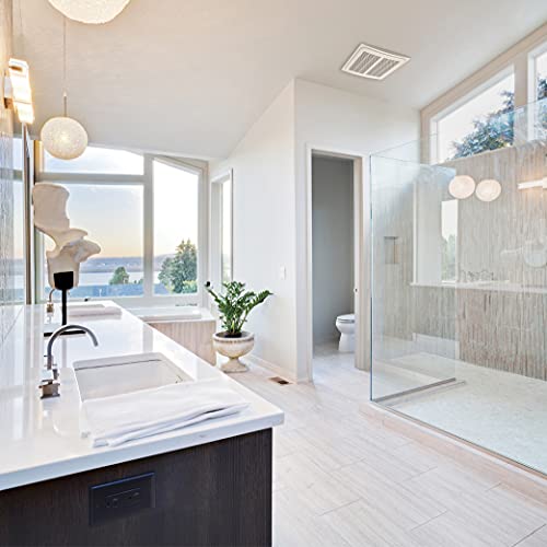 Image of Homewerks 7136-02HW Bathroom Humidity Sensor Powerful Exhaust Ventilation Fan 140 CFM Whisper Quiet 1.0 Sone Energy Star