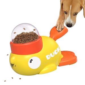 Dog Interactive Treat Dispenser Toy, Food Puzzle Slow Feeder (Yellow)