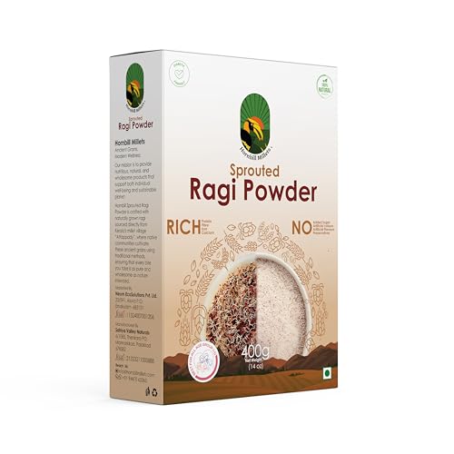 Image of HORNBILL MILLETS | Sprouted Ragi Powder, Natural Finger Millet Flour, Rich in Calcium and Protein, No Added Sugar, 400gm