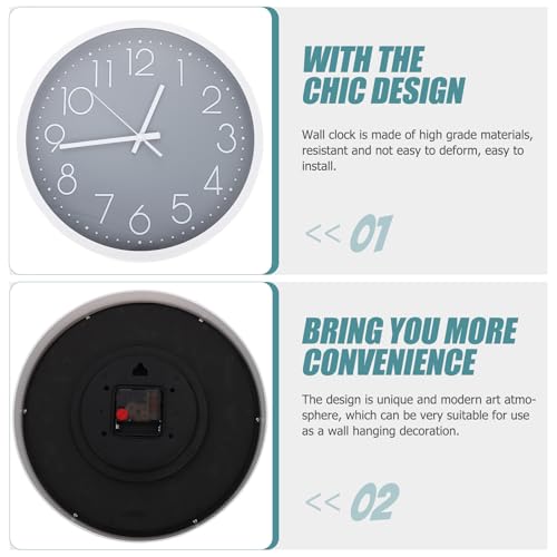 Horloge murale silencieuse sans tic-tac plastique résistant Uonlytech