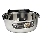MidWest Homes for Pets Snap'y Fit Stainless Steel Food or Water Bowl, Holds 2 Quarts, Mounts to Wire Crates, No-Tip Design, Rust-Resistant, for Large Dogs and Cats