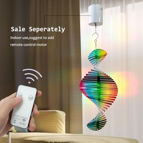 Image of Aoedelyart Wind Spinner Rainbow Wave Wind Spinners for Yard and Garden,15in Hanging Kinetic Yard Art Wind Sculpture,3D Wind Spinners Outdoor & Indoor Rainbow Helix Garden Decor Christmas Ornaments