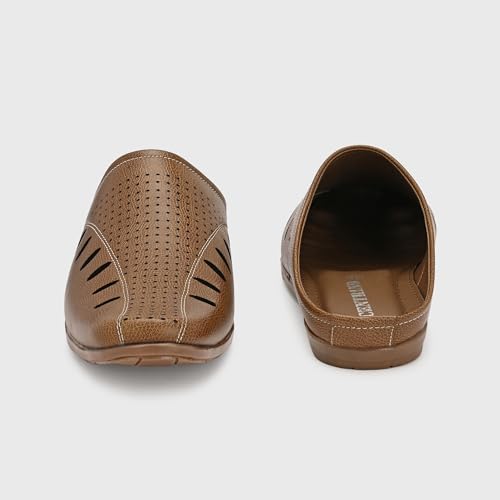 Image of Centrino Men's Casual Slip-On Sandals |Comfortable Back-Open Relaxed Fit Mule|Slip-On Half Shoe with Cushioned Insole for Office,Casual,Home,Outdoor,Driving,Summer Everyday Comfort(8107)