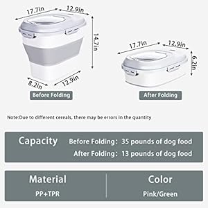Cereal-Rice-Food-Storage-Containers-Collapsible-20-to-50-Lbs-Dispenser-Bin-with-Rolling-Wheel-Airtight-Locking-Lid-Dog-Pet-Cat-Flour-Sugar-Plastic-Leakproof-Sealable-Large-Kitchen-Pantry-Holder - Cucciolini Doodles   Cereal-Rice-Food-Storage-Containers-Collapsible-20-to-50-Lbs-Dispenser-Bin-with-Rolling-Wheel-Airtight-Locking-Lid-Dog-Pet-Cat-Flour-Sugar-Plastic-Leakproof-Sealable-Large-Kitchen-Pantry-Holder