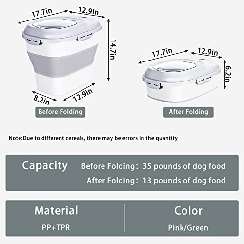 Cereal-Rice-Food-Storage-Containers-Collapsible-20-to-50-Lbs-Dispenser-Bin-with-Rolling-Wheel-Airtight-Locking-Lid-Dog-Pet-Cat-Flour-Sugar-Plastic-Leakproof-Sealable-Large-Kitchen-Pantry-Holder - Cucciolini Doodles   Cereal-Rice-Food-Storage-Containers-Collapsible-20-to-50-Lbs-Dispenser-Bin-with-Rolling-Wheel-Airtight-Locking-Lid-Dog-Pet-Cat-Flour-Sugar-Plastic-Leakproof-Sealable-Large-Kitchen-Pantry-Holder