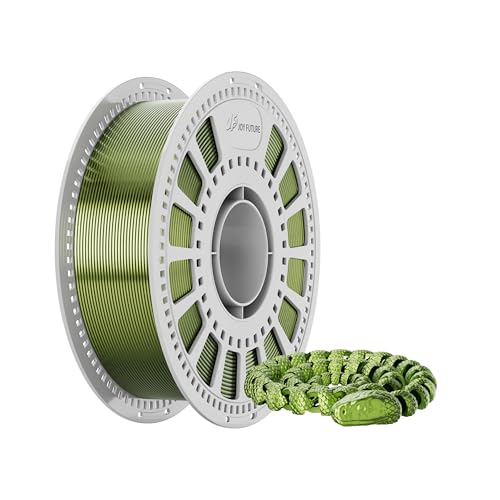 JOY FUTURE 3D Printer Silk Filament, PLA Silk Filament 1.75mm, Smooth and Silky Texture Surface, Dimensional Accuracy +/- 0.02mm, 1Kg(2.2lbs)/Spool Fit for FDM 3D Printers (Holly Green)