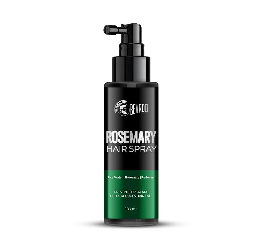 Beardo Rosemary Hair Growth Spray with Redensyl & Rice Water | Activates Natural Hair Growth, Reduces Hair Fall & Breakage | Strengthens Roots | Non-Sticky Daily Hair Tonic for Men- 100ml