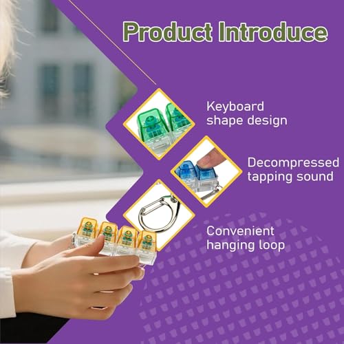 Image of RAYNERS 4in1 Keyboard Fidget Toy | LED Bass & Loud Clicker Stress Relief Keychain | Detachable Mechanical Switches, ASMR Sound, Anxiety Reliever Gadget | Office Desk Toy (AnyColor, Pack of 1)
