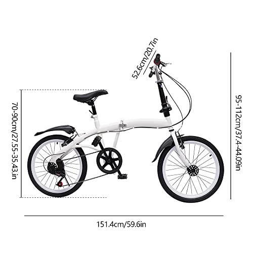 TFCFL Vouwfiets, 20 inch, instelbare hoogte, lichtgewicht, fiets, mountainbike, 7 versnellingen, versnellingshendel… - Afbeelding 5