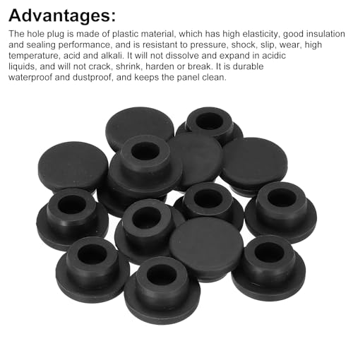 Image of MECCANIXITY 15pcs T-Shaped Silicone Plugs 23mm 7 /8 Inch Dia Snap in Plug Hole Seal Cover Round Rubber Stopper for Kitchen Rubber Bulkheads Waterproof Sealing Plugs Black