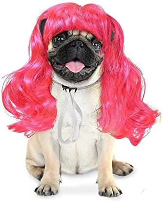 Dog Pet Princess Beauty Long Big Wig Curl Wig and Headwear Christmas Pet Synthetic Natural Accessories Costume(D) image 4