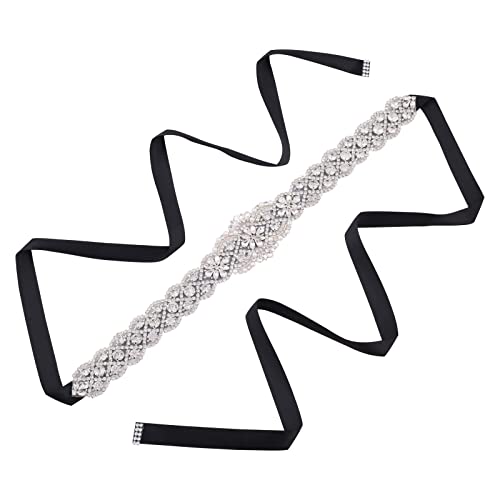 Wedding Dress Belt with Satin Ribbon Crystal Bridal Belt Wedding Sash Belts for Women Dresses