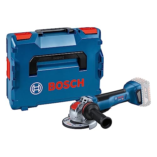 Bosch Professional X-LOCK Akku-Winkelschleifer GWX 18V-10 P (bürstenloser Motor, Leistung wie kabelgebundener Schleifer mit 1.000 W, KickBack Control, X-Brake, in L-BOXX)