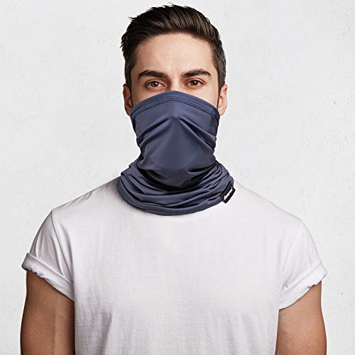 Neck Gaiter Face Mask Reusable, Cloth Face Masks Washable Bandana Face Mask, Sun Dust Protection Cover Balaclava Scarf Shield (Solid-Gray-2PS, 1)2