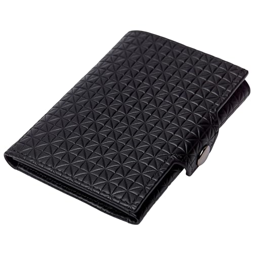 33leather – Carteras para Hombre Piel Auténtica | Cartera Hombre Pequeña con Seguridad RFID | Tarjetero Slim de Cuero | Card Holder Compacto | Wallets for Men | Formato Mini 7 × 9,5 cm
