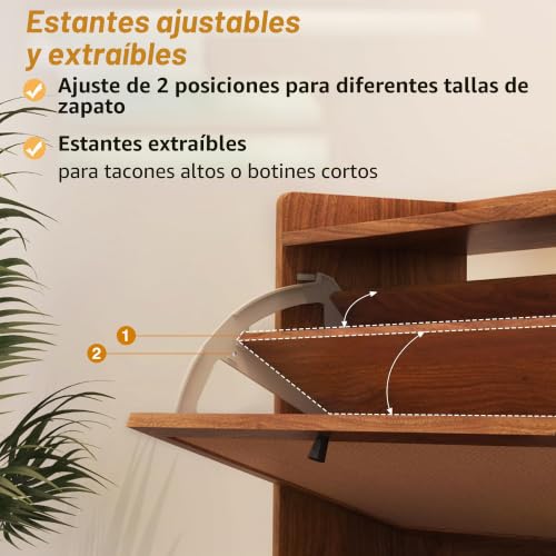 Organizador de zapatos de madera con dos puertas para entrada y pasillo estrecho 5