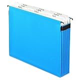 Pendaflex 59225 Nine-Section Hanging Folder, 5 1/4', Tabs and Labels, 1/5 Tab, Letter, Blue