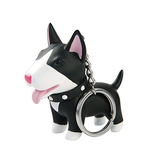 Haodou Lindo Perro Llavero - PVC de Acero Inoxidable Llavero Llavero Anti-perdida Llavero Estudiante Niños para Fiesta de Cumpleaños Amistad Festival de Decoración (Negro)