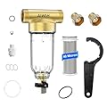 40 Micron Spin Down Sediment Filter,Reusable Whole House Sediment Water Filter,Pre-Filtration System for City Water,Sediment Filter for Washing Machine Garden Hose,25GPM,1" MNPT+3/4" FNPT+3/4" MNPT