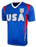 Icon Sports Official Licensed US Soccer USMNT Youth Kids Game Day Shirts Athletic Active Training Game Tee Top | USA55PF, Royal, Medium