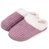 Womens Luxe Memory Foam Pluche gevoerde Waffle Mule Slippers met antislip zool (Color : Dark Pink-women, Size : XL)