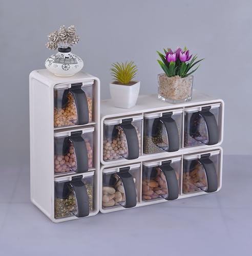 Image of Clazkit Plastic Trio Multipurpose Wall Mounted Spice Storage Box |Seasoning Masala Spice Rack |Wall Hanging Masala Container Organizer For Kitchen |Color May Vary, 1 Milliliters