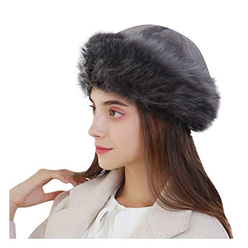Gorras Hombres Azul Orejeras Sólidos Moda Invierno Sombrero Sólido Grueso Lana Gorra de béisbol Parasol Mujer Gorra (Gris, Talla única)