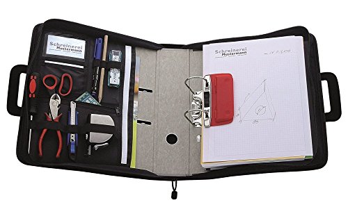 Wedo 58601 Ordnertasche Polyester A4, (mit Reißverschluss versenkbare Griffe und zwei A4-Außenfächer) schwarz