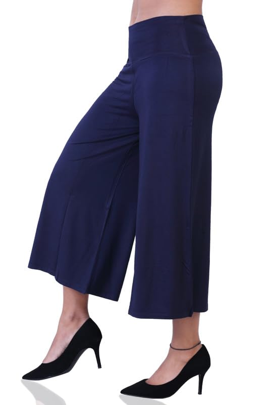 Image of Women's Viscose Calf-Length Palazzo Pants