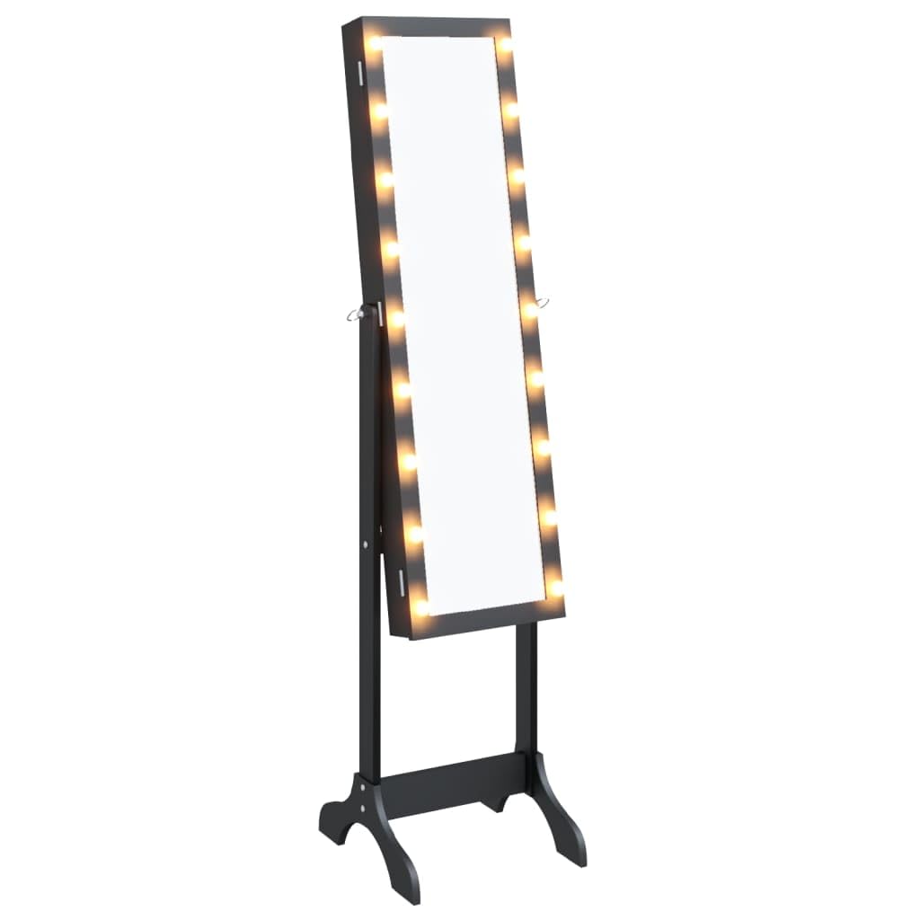 Vidaxl Standspiegel mit LED – Schwarz – 34x37x146 cm