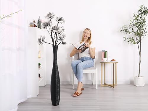 Image of Leewadee Large Floor Vase 34 inches Polyresin for Pampas Grass, Dried Flowers