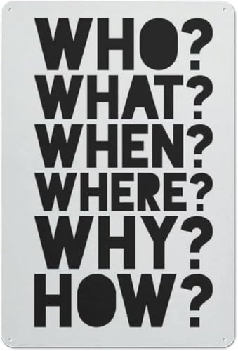 "Who What When Where Why How – Five Questions" Educational