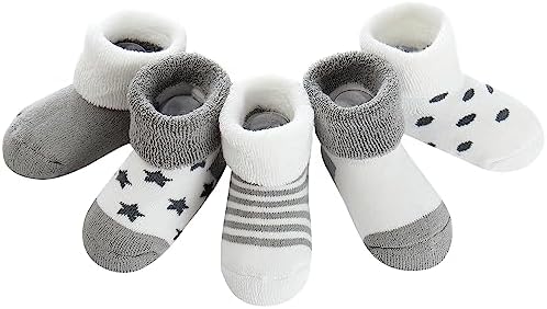 Domee Baby Socken Winter Frottee Warm Dicke Thermosocken Baumwolle 5er-Pack