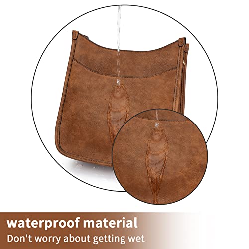 Caitina Women's Shoulder Handbags Fashion Vegan Leather Crossbody Bag Shoulder Purse For Ladies With 2Pcs Adjustable Strap(Brown) #TOP7