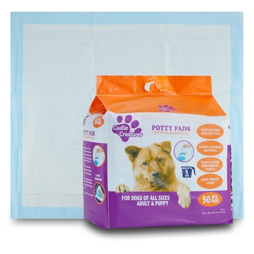 Image of Cudlie Training Pads for Dogs, 50 Count ,26 inchx30 inch| Puppy Pee Pads for Dogs | Absorbent Dog & Puppy Supplies for Dog Training and House Training