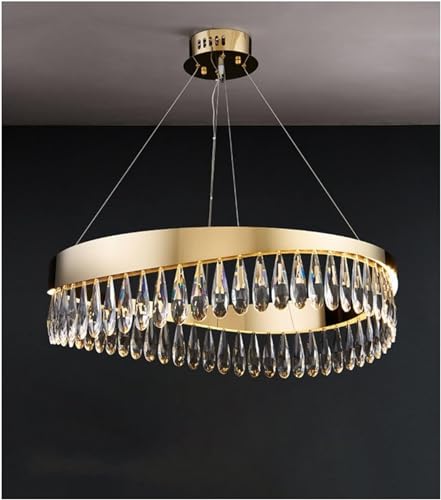 Lustre cristal LED moderne plafonnier acier inoxydable loft