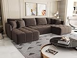 Offrez à votre salon une allure élégante et conviviale avec le canapé panoramique convertible en U ONIYA. Grâce à son assise capitonnée et son design contemporain, il combine confort, style et praticité pour accueillir toute la famille et vos invités.