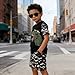 WMHNEI Tween Boys 2 Piece Outfits Dinosaur Camouflage Print Tee Waist Summer Outfits Shorts Set(11-12T)