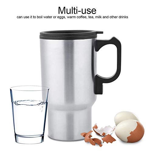 Taza eléctrica de acero inoxidable 12V 450mL portátil miniatura 6