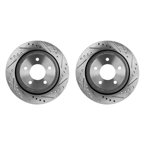 SureStop Rear, Driver and Passenger Side Brake Disc Set of 2 Compatible with 2010-2011 Ford Ranger, Fits 2010 Mazda B2300