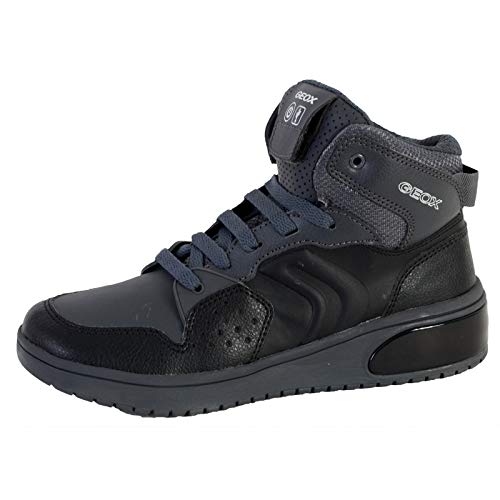 Geox J XLED Boy baskets bleues montantes pour la cour de récréation