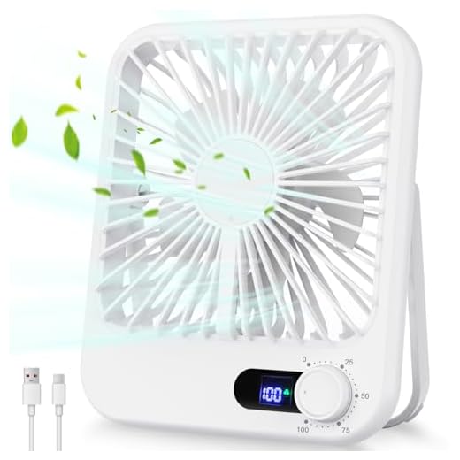 Cooperwin Travel Fan for Sleeping, 6.8" Small Portable Fan Rechargeable Battery Powered, 100 Speeds Personal Mini Desk Fan for Office Bedroom, Cruise Ship Beach Vocation Travel Essentials, White