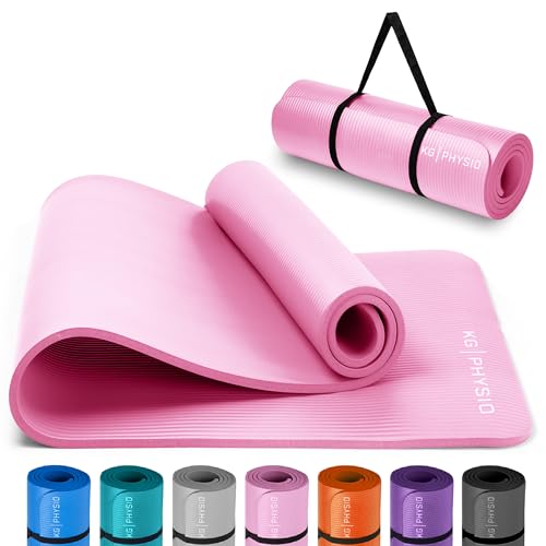 Yoga Mat - Thick Yoga Mats for Women & Men, High-Density NBR Foam Excercise Mat, Non-Slip & Sweat-Resistant, Ideal for Pilates, Home Fitness and Home Workout - Strap Included
