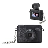 エレコム トイカメラ デジカメ 1200万画素 フルHD動画 4倍ズーム 自撮り LEDフラッシュ キーホルダー付 Type-C充電 フィルター6種 約40g 小型 マットブラック CMR-DTC01BK