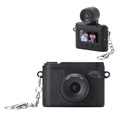 エレコム トイカメラ デジカメ 1200万画素 フルHD動画 4倍ズーム 自撮り LEDフラッシュ キーホルダー付 Type-C充電 フィルター6種 約40g 小型 マットブラック CMR-DTC01BK